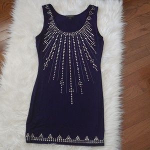 Deep Purple Embellished Tunic Dress